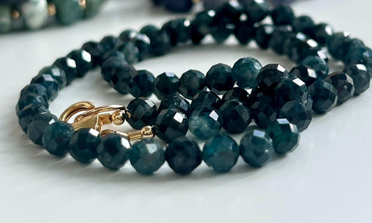 Blue Tourmaline Beaded Necklace