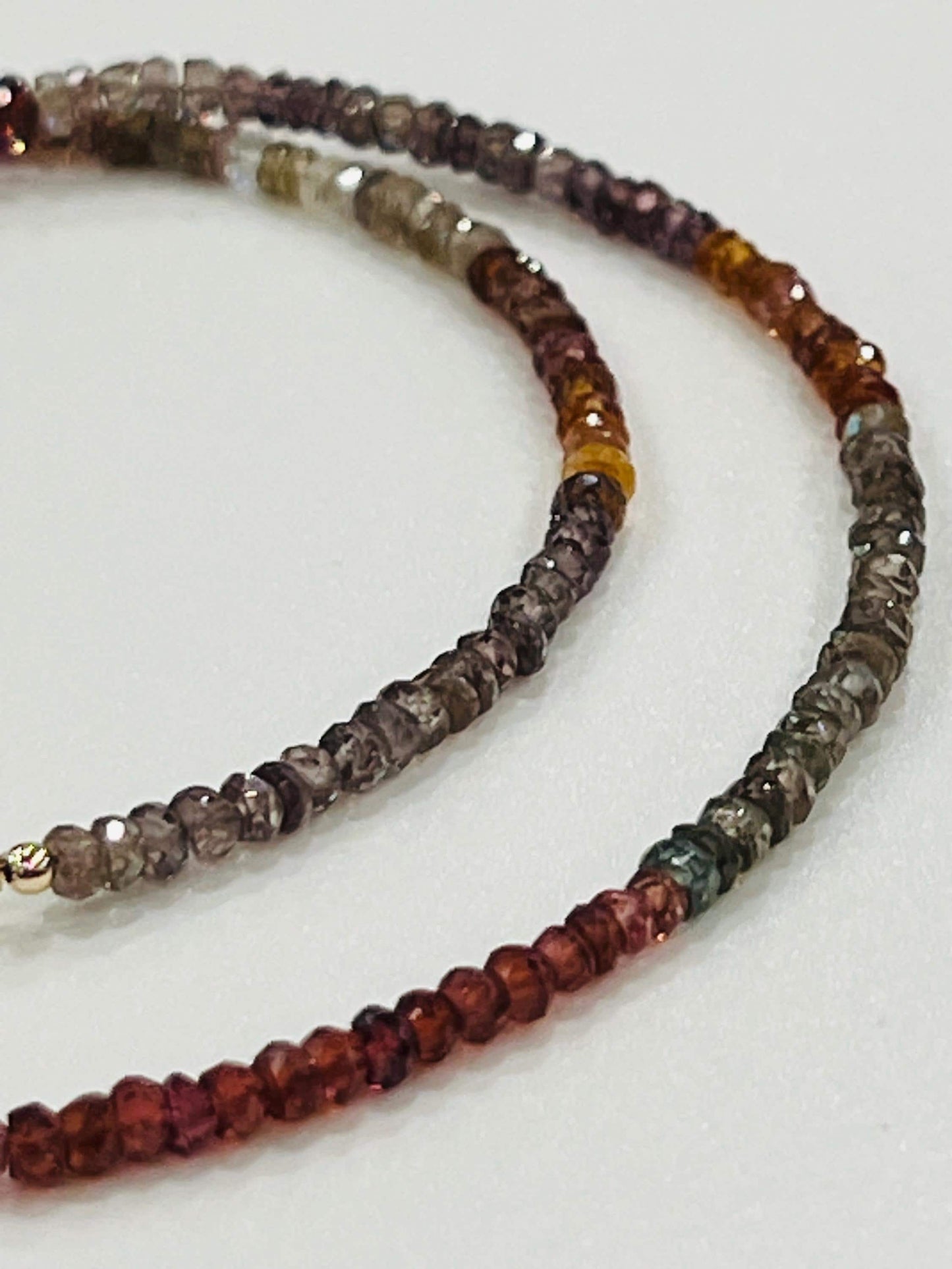 Tunduru Sapphire Beaded Necklace 3mm Faceted Rondelle Tunduru Sapphire Necklace Beaded Semi-Precious Gemstone Necklace Sapphire Necklace