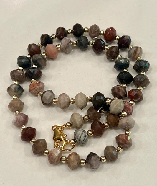Petrified Wood Agate Gemstone Necklace