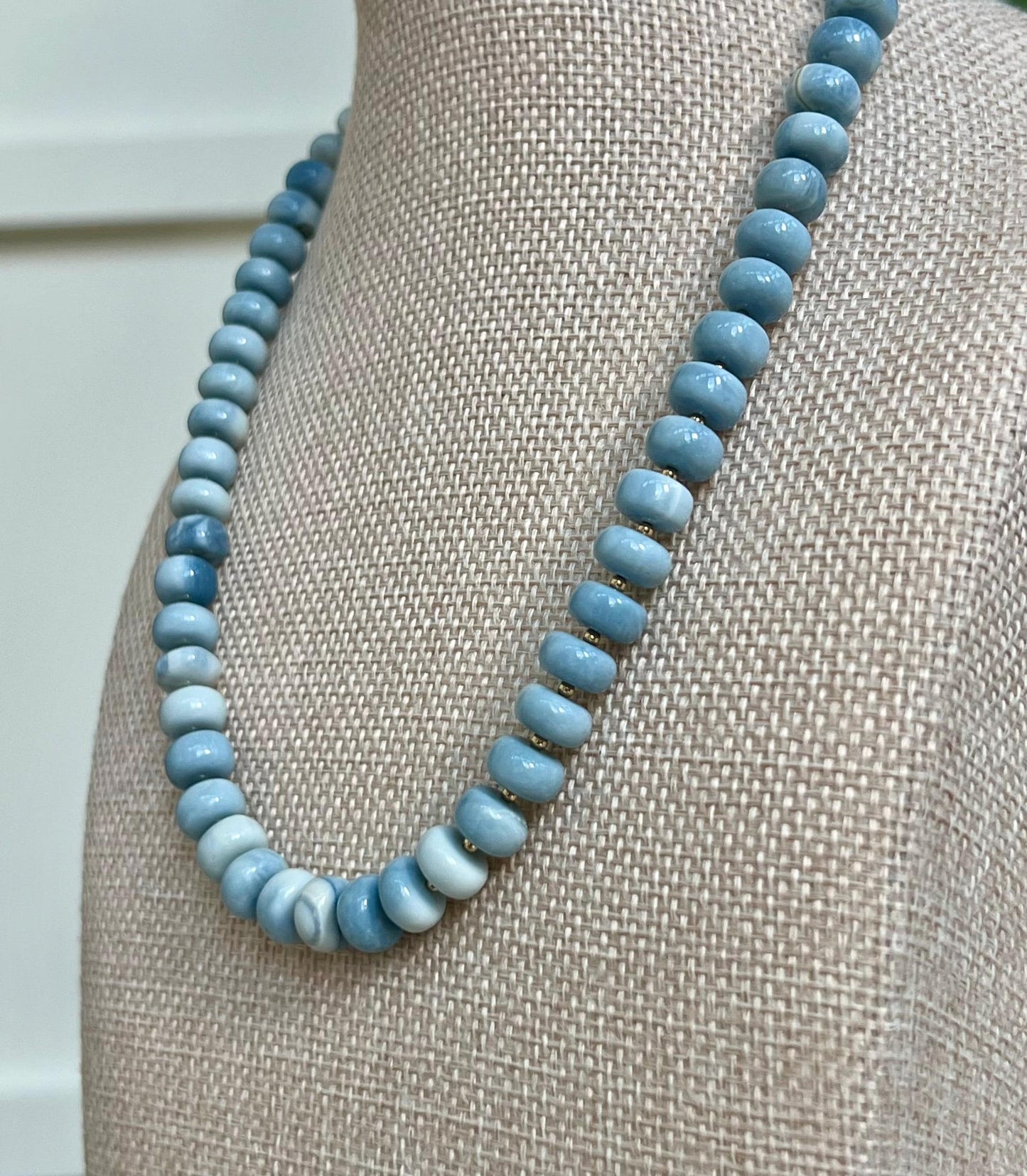 Blue Opal Beaded Necklace