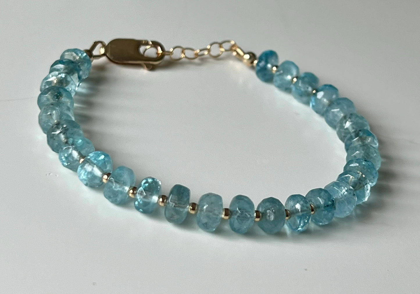 Aquamarine Beaded Bracelet: