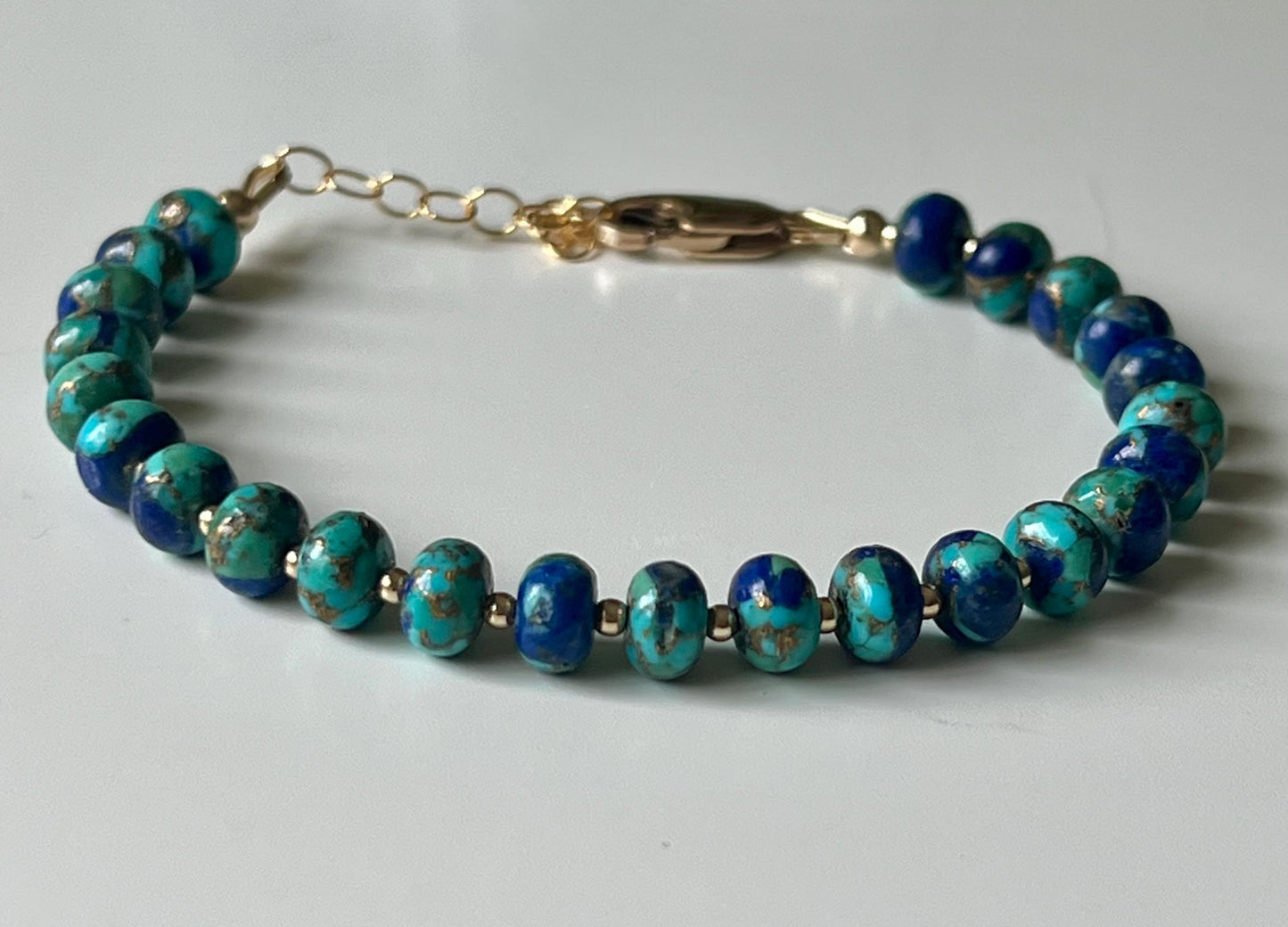 Lapis Mohave Turquoise Beaded Bracelet