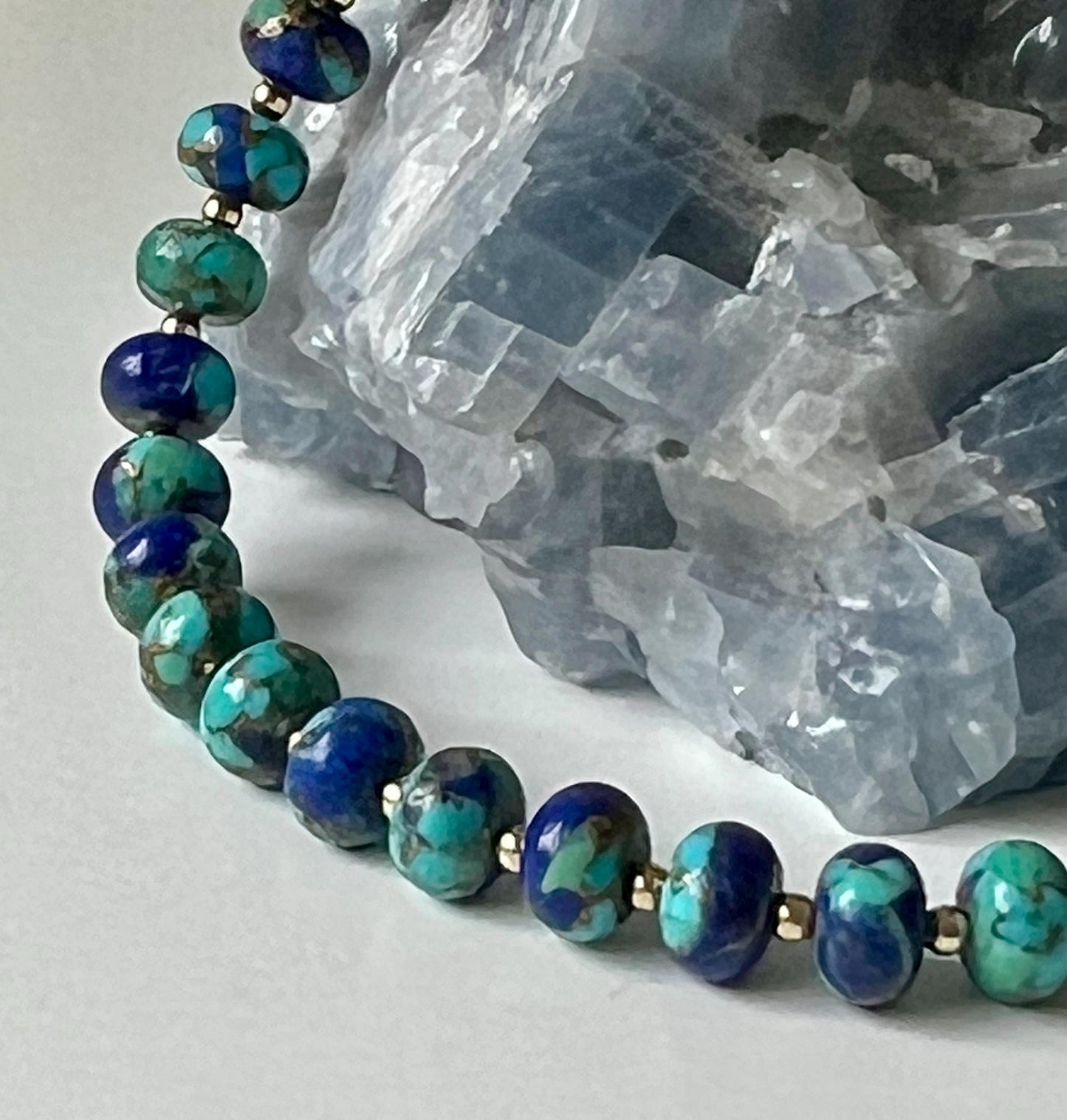 Lapis Mohave Turquoise Beaded Bracelet