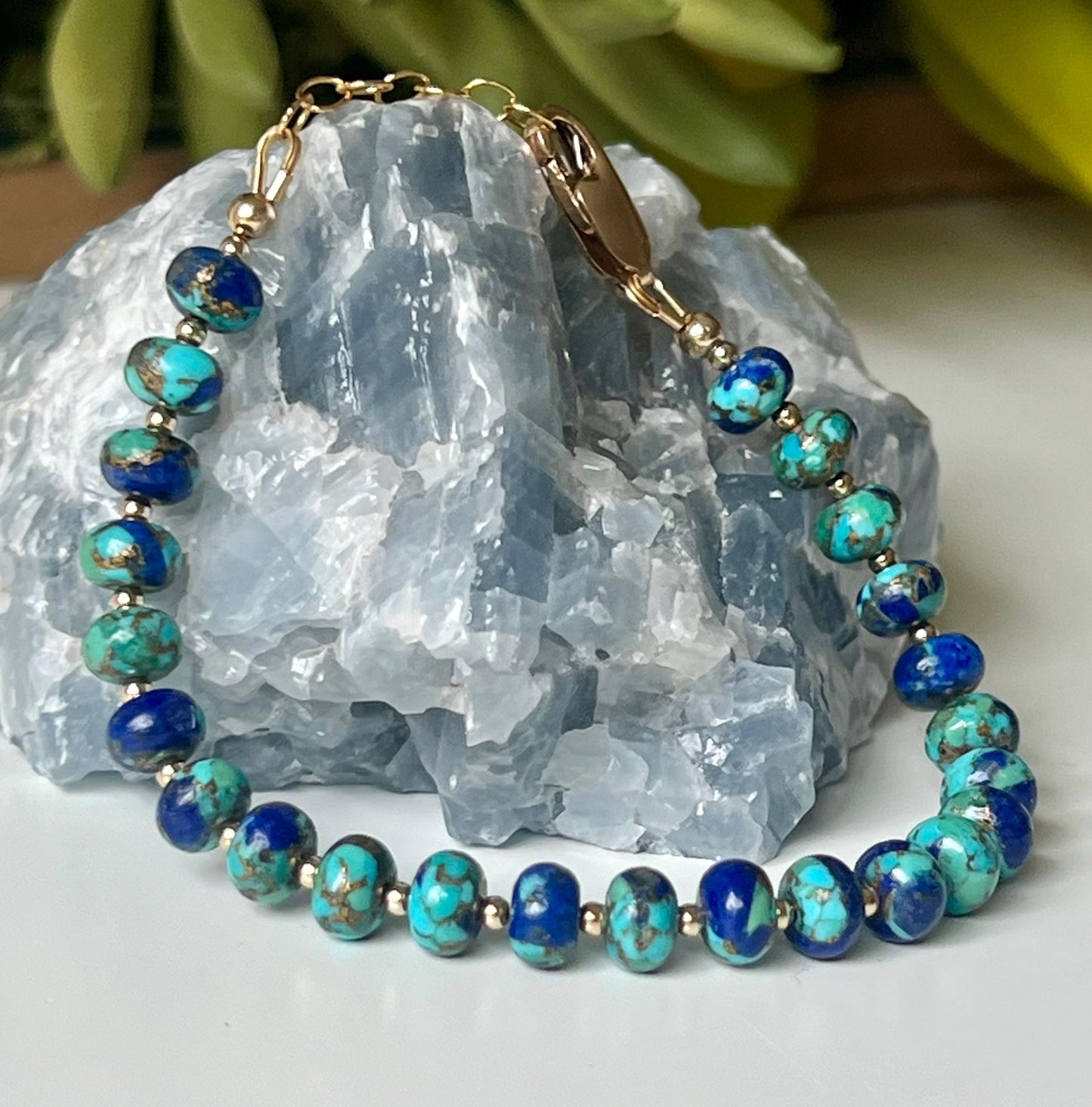 Lapis Mohave Turquoise Beaded Bracelet