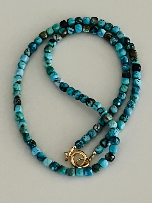 Blue Opal Beaded Necklace