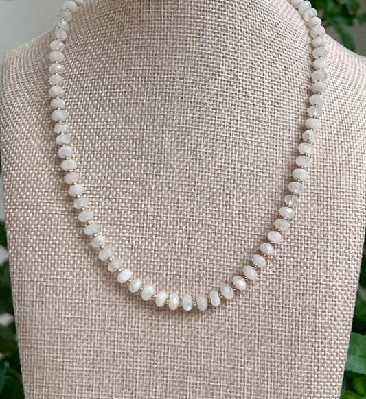 Rainbow Moonstone Beaded Necklace