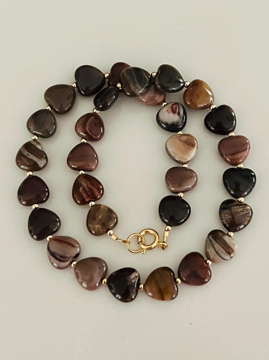 Petrified Wood Agate Gemstone Necklace