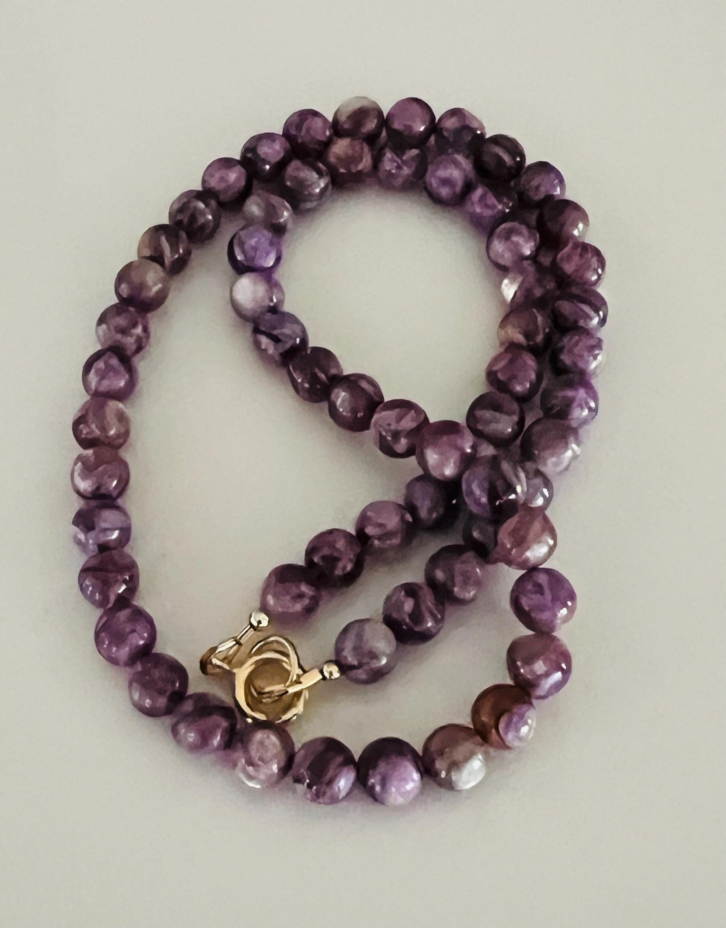 Purple Mica Muscovite Beaded Necklace