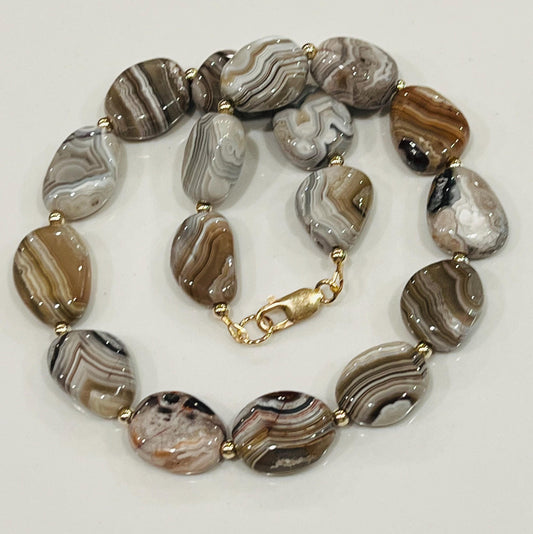Botswana Agate Beaded Necklace
