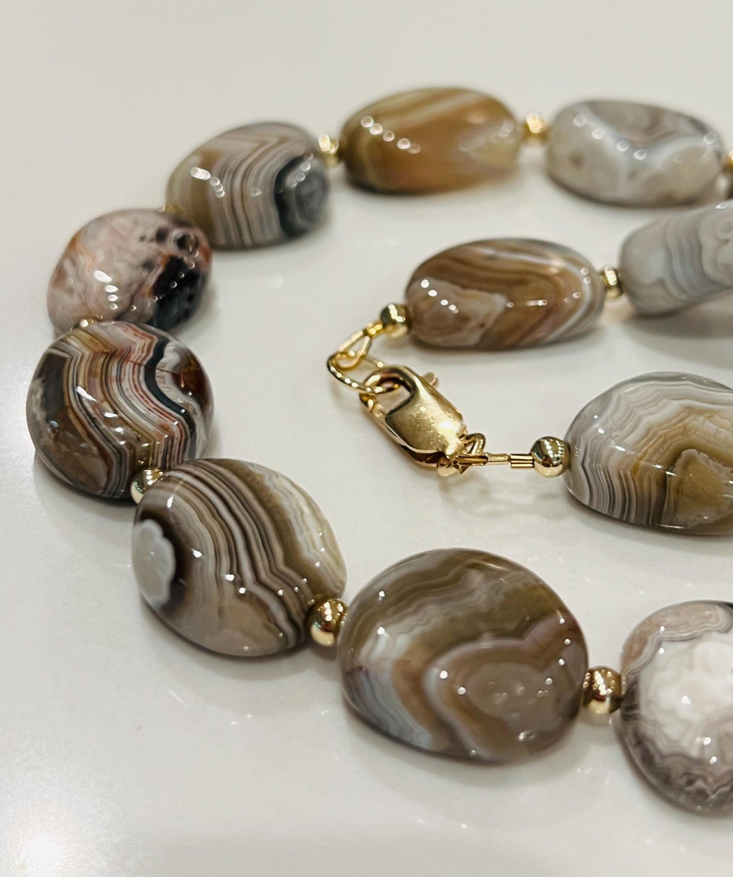 Botswana Agate Beaded Necklace