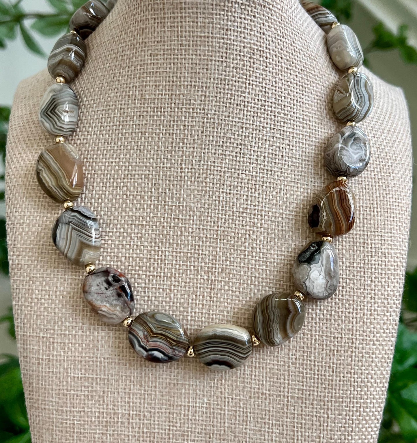 Botswana Agate Beaded Necklace