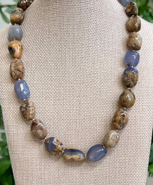 Blue Chalcedony Statement Necklace