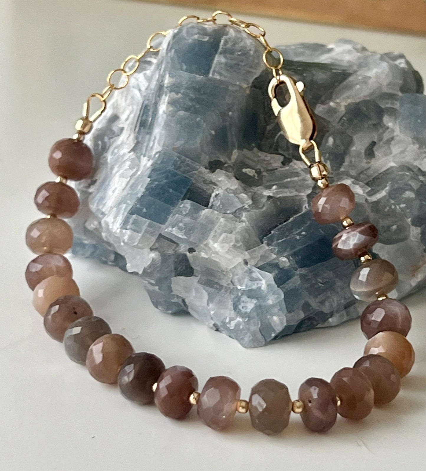 Chocolate Moonstone Beaded Bracelet