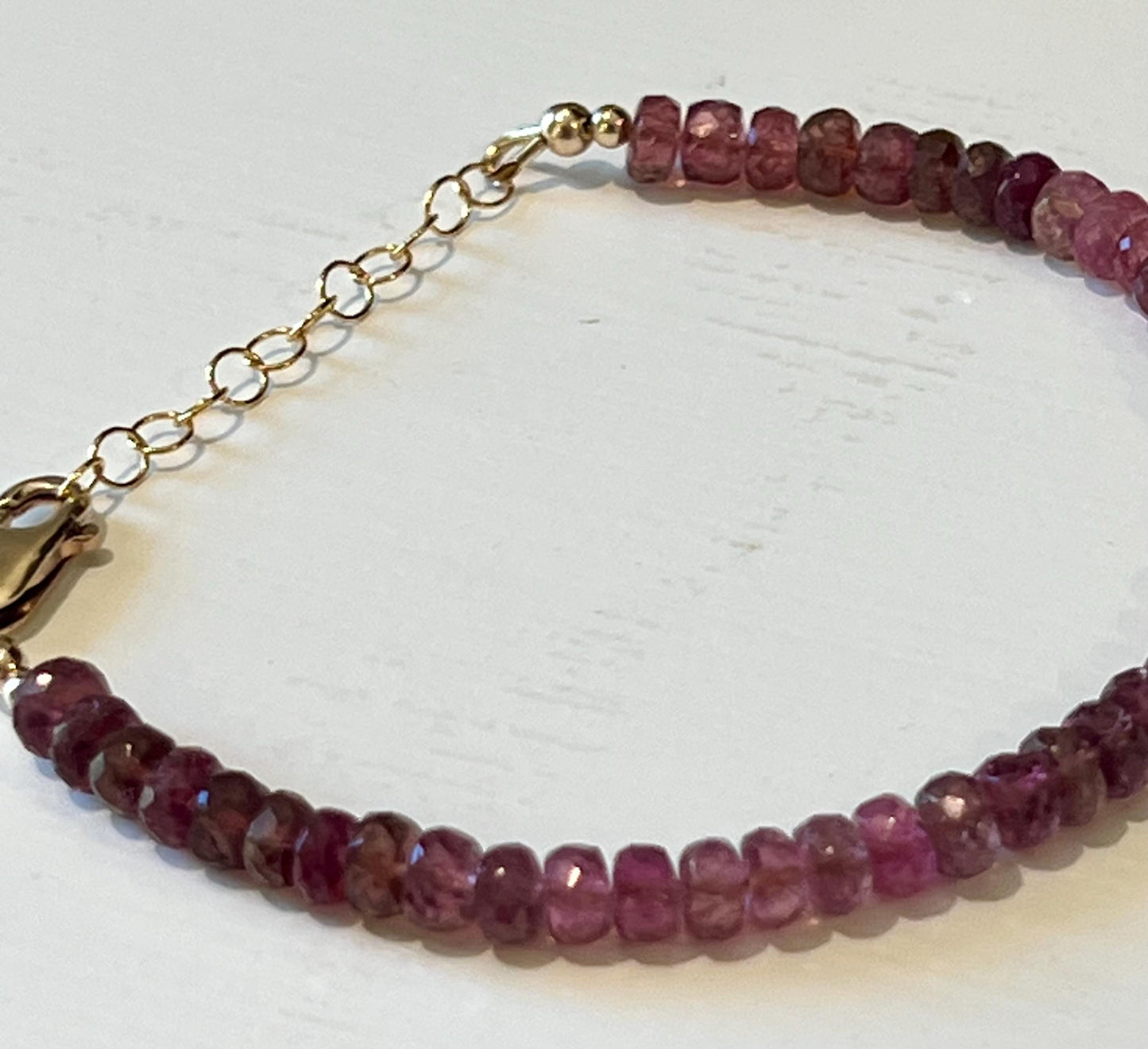 Pink Tourmaline Beaded Bracelet
