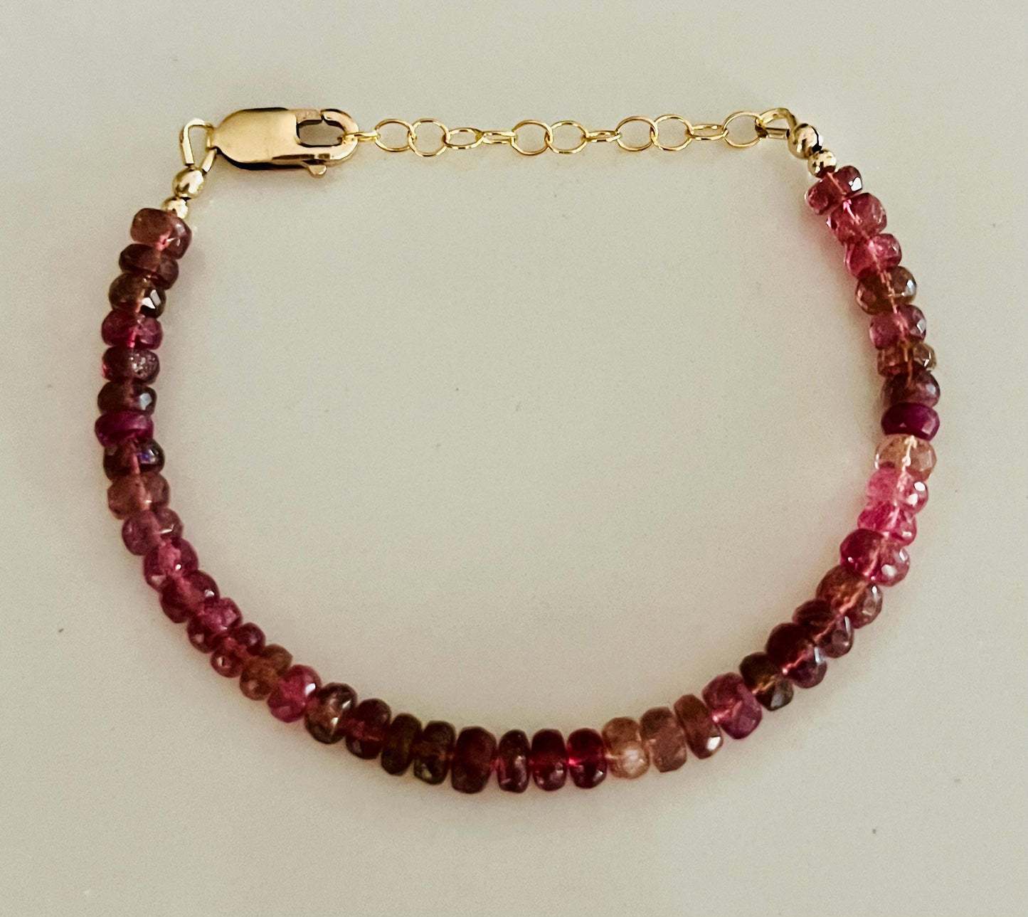 Pink Tourmaline Beaded Bracelet