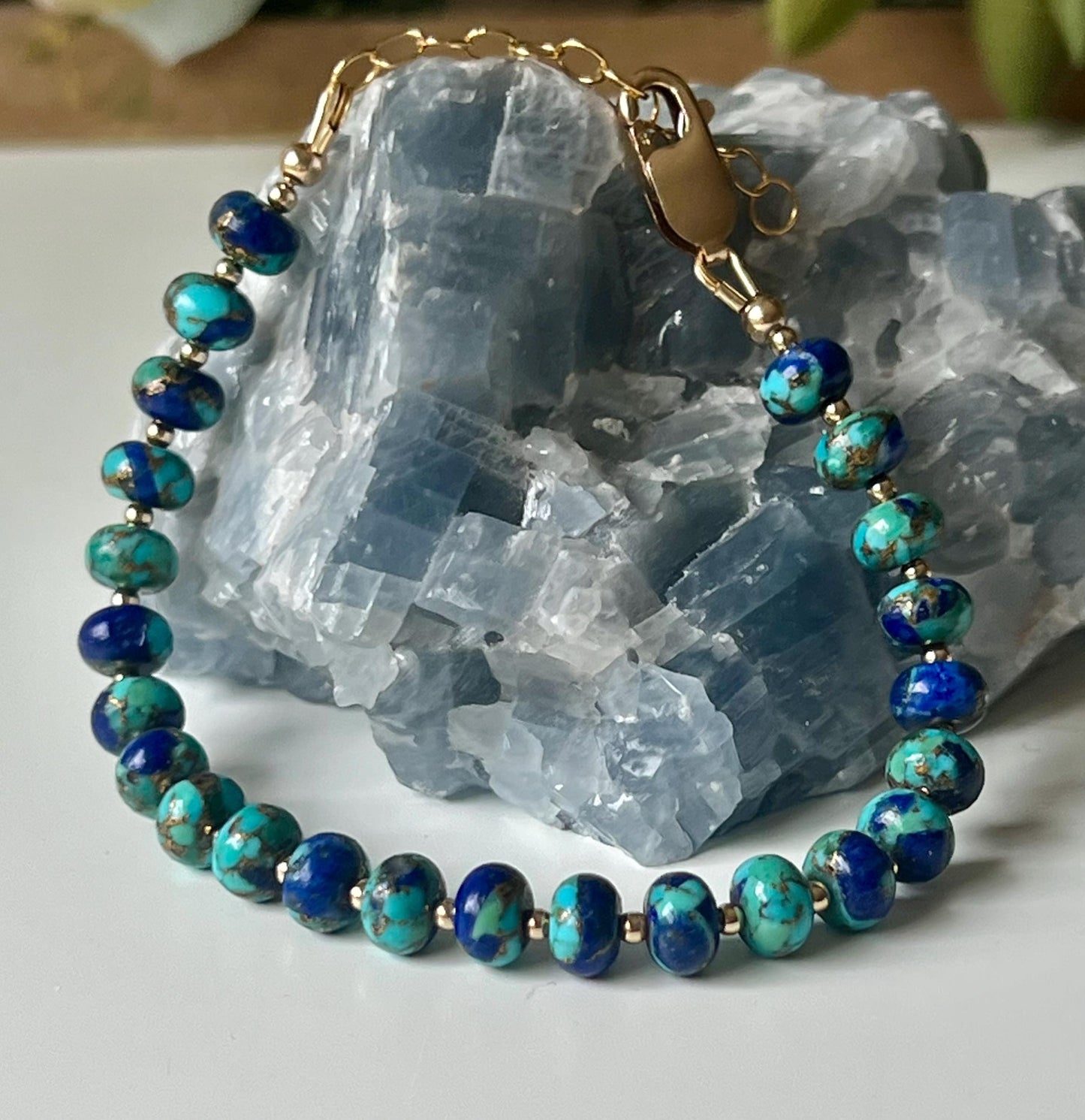 Lapis Mohave Turquoise Beaded Bracelet