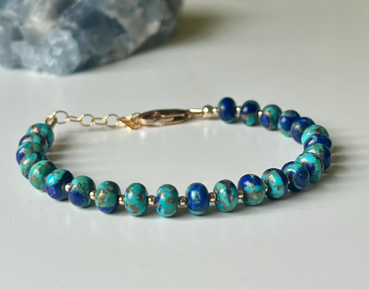 Lapis Mohave Turquoise Beaded Bracelet