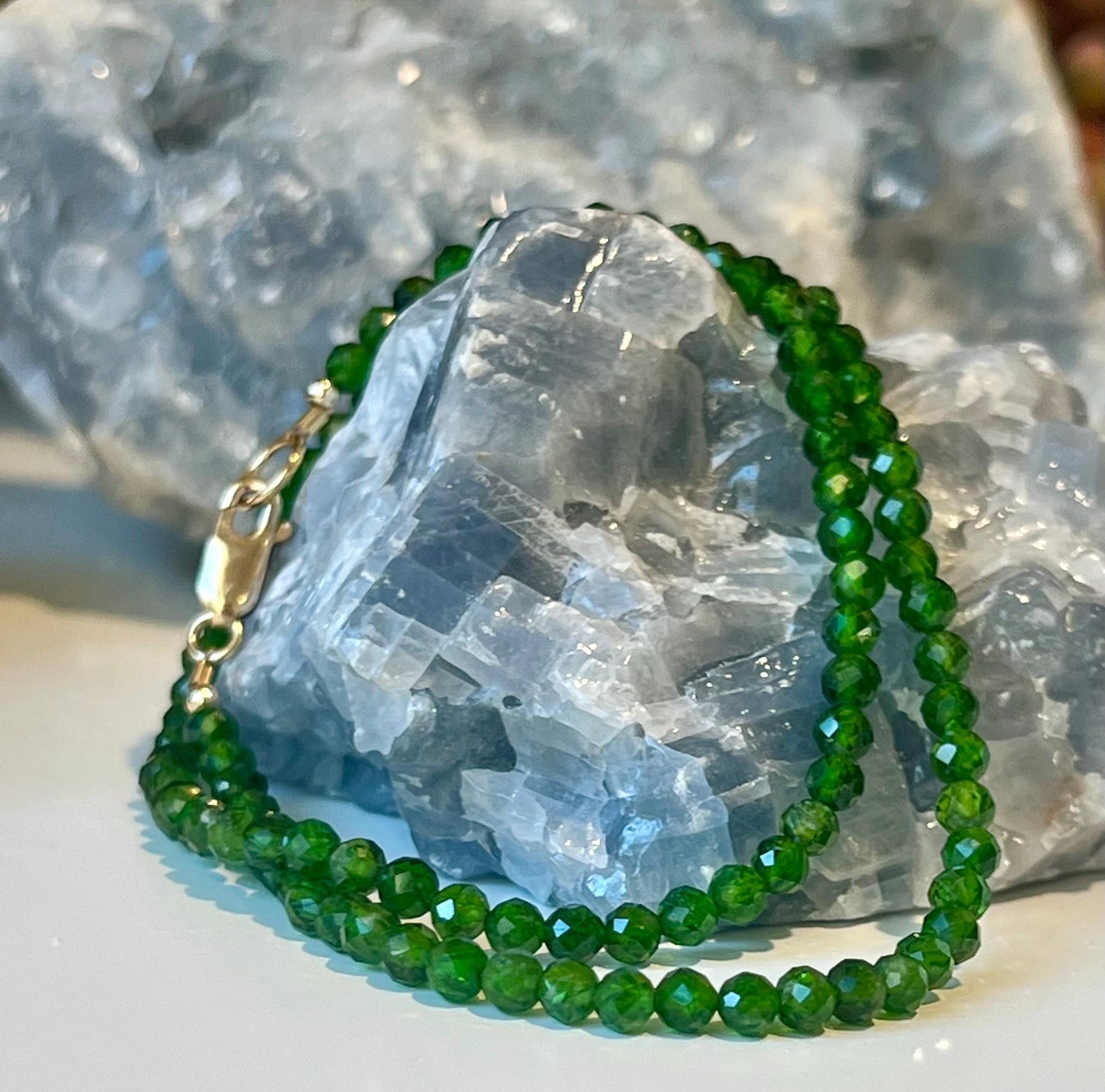 AAA Diopside Beaded Necklace