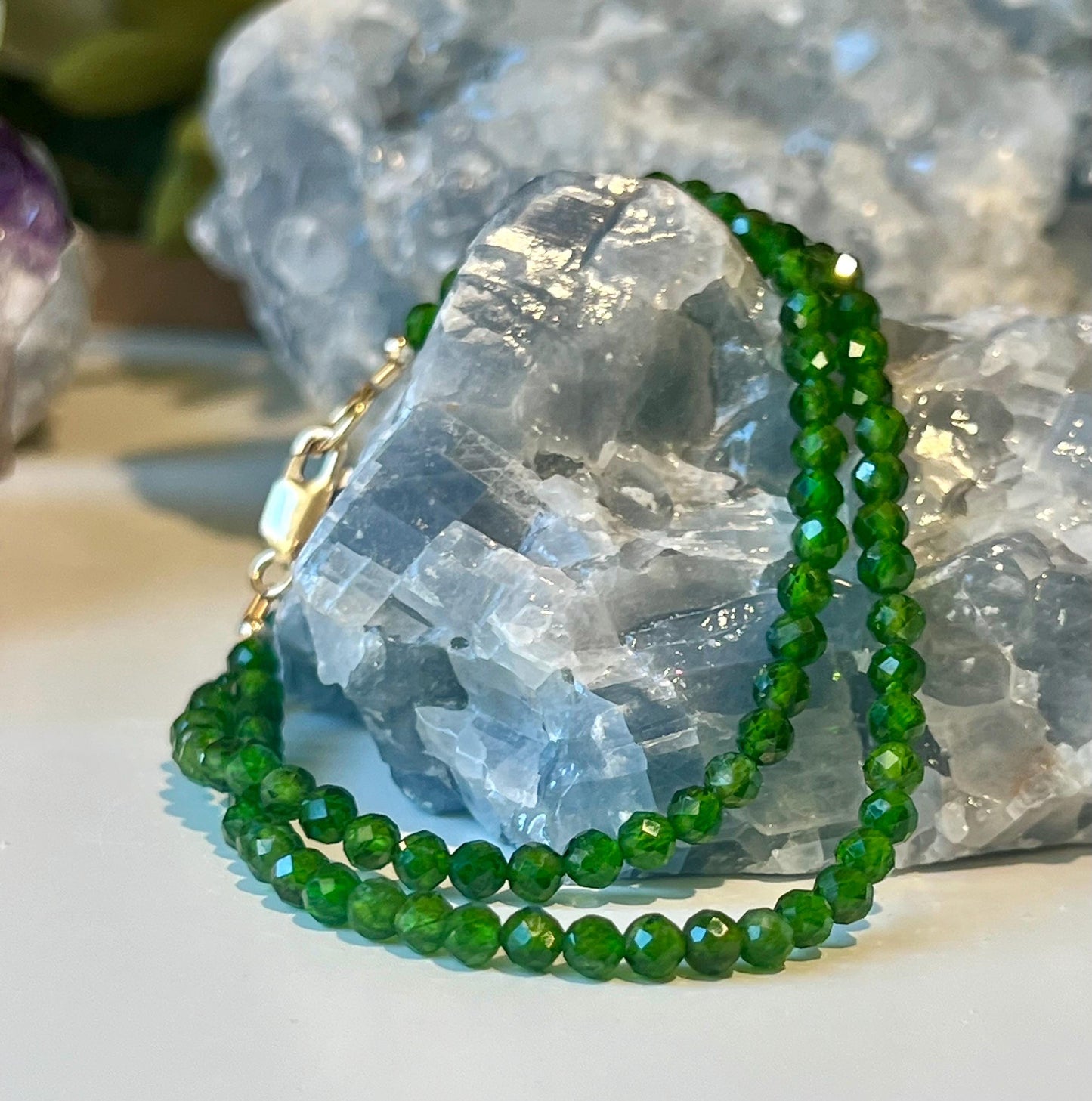 AAA Diopside Beaded Necklace