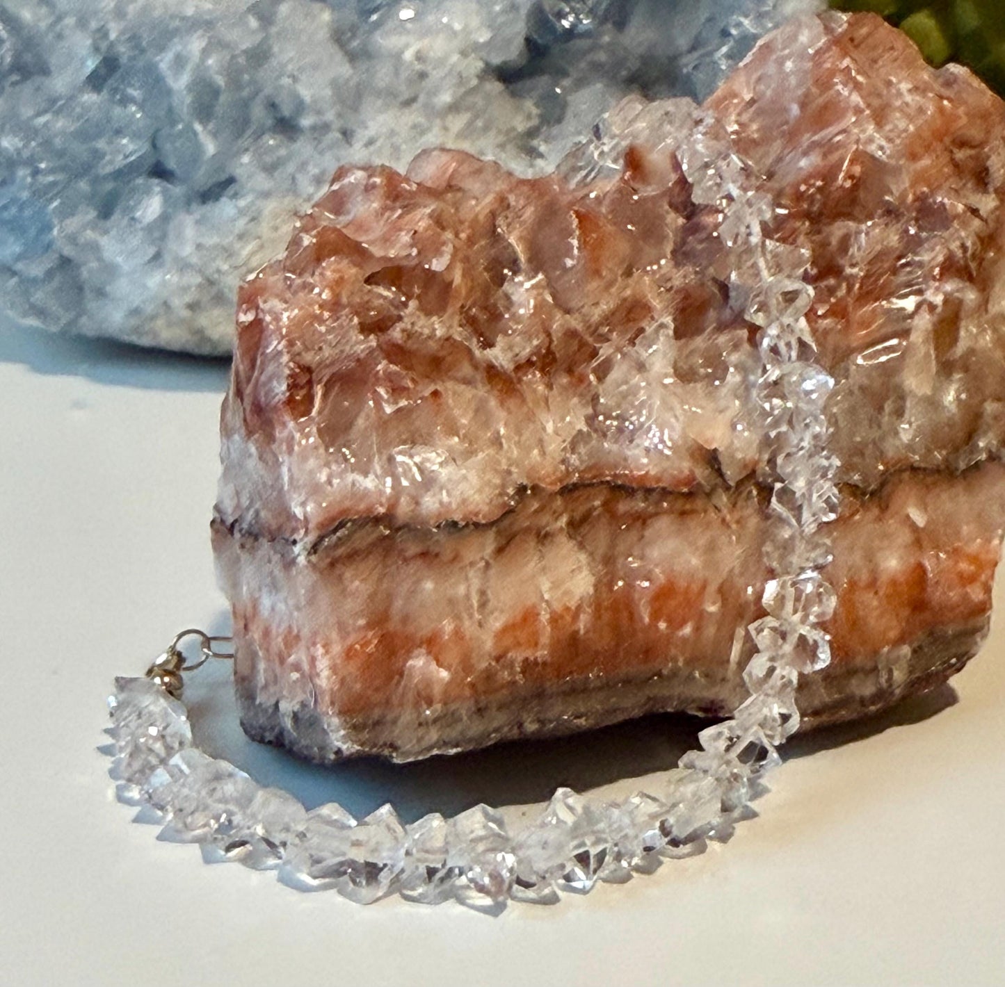 Herkimer Diamond Bracelet: AAA Herkimer Diamond Stones with Gold Filled Clasp/Beads, 6.5-8 inches in Length Bracelet