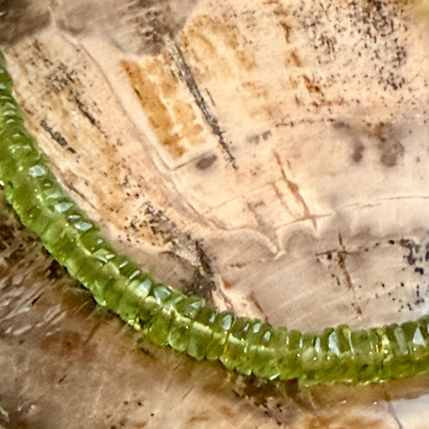 Peridot Bracelet: Heishi Tyre 5mm AAA Peridot Beaded Bracelet with Gold Filled Clasp, 6.5-8 inches in Length Peridot Bracelet